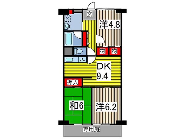 メイツ川口 906｜埼玉県川口市本町２丁目(賃貸マンション3DK・9階・61.90㎡)の写真 その2