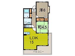 リヴィエール1 2LDKの間取図画像