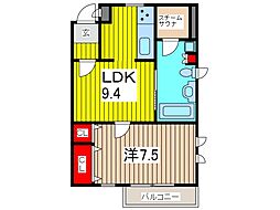 エコステーションハウス並木 1LDKの間取図画像