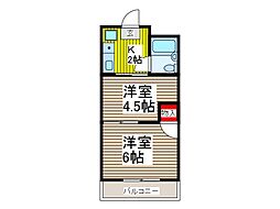 アズ川口レジデンス 2Kの間取図画像