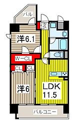 プリモパッソ川口 2LDKの間取図画像