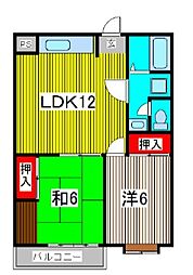 ハイツトミ 2LDKの間取図画像