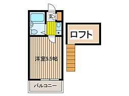 ソフィア川口芝 1Kの間取図画像