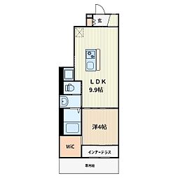 グリーンヒル 1LDKの間取図画像