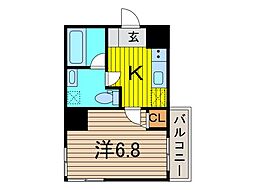 アンベリール西川口弐番館 1Kの間取図画像