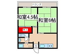 伊藤ビル 2DKの間取図画像