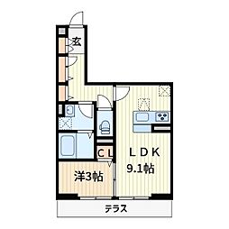 ラポーム西川口 1LDKの間取図画像