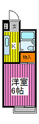 エスポワール 1Kの間取図画像
