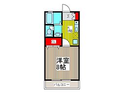 エトワール 1Kの間取図画像