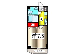 AZEST西川口2 1Kの間取図画像