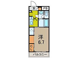 リブリ・並木 1Kの間取図画像