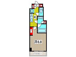 ザ・パークハビオ川口 1Kの間取図画像