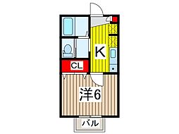 ステラ南鳩ケ谷 1Kの間取図画像