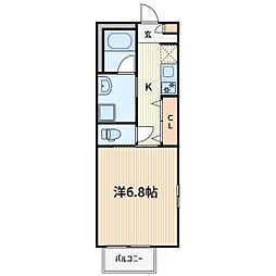 イースターリリー川口 1Kの間取図画像