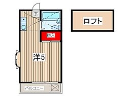 ラスール・イナ2 ワンルームの間取図画像