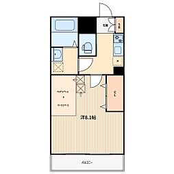 ティアレ川口 1Kの間取図画像