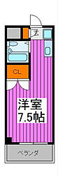メゾン大洋パート2 ワンルームの間取図画像