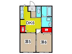 なつすずみ 2DKの間取図画像