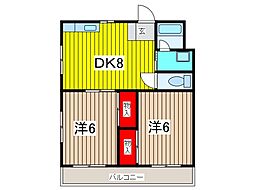 ドムス・アルバ 2DKの間取図画像