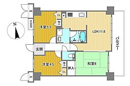 ディオ・フェルティ住之江公園 3LDKの間取図画像