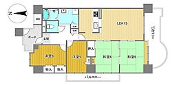 グリーンスクェア新北島2号棟 4LDKの間取図画像