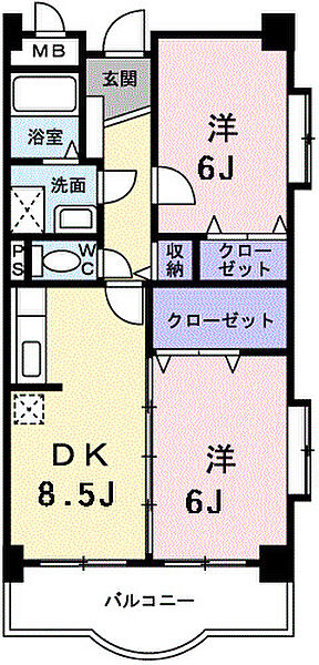 メゾン・リーリエ ｜埼玉県戸田市笹目南町(賃貸マンション2DK・2階・50.13㎡)の写真 その2