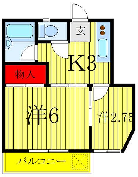 シャトーニコー ｜東京都北区岩淵町(賃貸マンション2K・1階・28.06㎡)の写真 その2