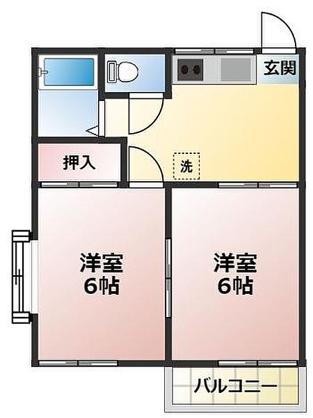 ベルフラッツII 203｜千葉県市川市大和田3丁目(賃貸アパート2DK・2階・30.30㎡)の写真 その2