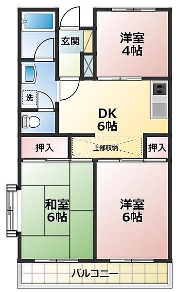 市川クローバーハイツ吉野 301｜千葉県市川市南行徳1丁目(賃貸マンション3DK・4階・50.74㎡)の写真 その2