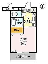 サンタウン竹鼻Ｂ 160 ｜ 滋賀県彦根市竹ケ鼻町（賃貸マンション1K・1階・25.81㎡） その2