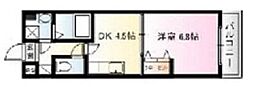 ＴＨＥ　ＳＫＹ　ＶＩＥＷ 9階1DKの間取り