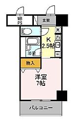 サンタウン竹鼻A棟 1Kの間取図画像