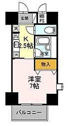 サンタウン竹鼻A棟 1Kの間取図画像
