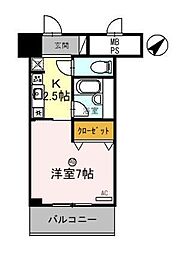 サンタウン竹鼻A棟 1Kの間取図画像