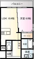 京町キングダム 1LDKの間取図画像