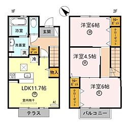 メゾネットコスモ 3LDKの間取図画像