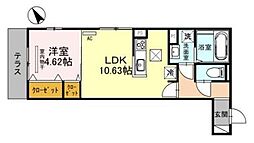 メゾン安清 1LDKの間取図画像