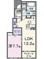 リーオ・ヨシノヤ 1LDKの間取図画像