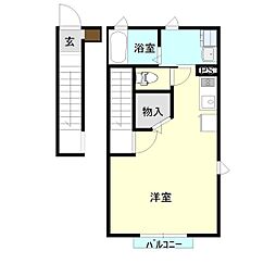 コルネ・シー・ボーン 2階ワンルームの間取り