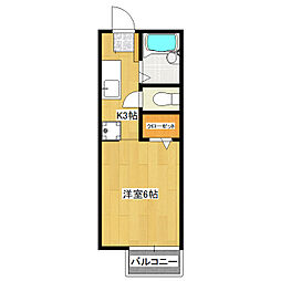 森ハイツ 101 1階1Kの間取り