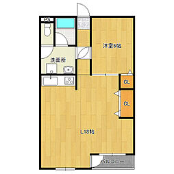 ツインパレス24B 1LDKの間取図画像