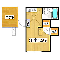 アヴァンメゾン並木2 1Kの間取図画像