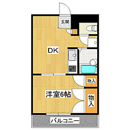 ビスタ大津野C 1DKの間取図画像