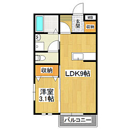 シャンスパレス・Z 1LDKの間取図画像