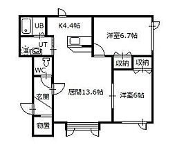 ハイツ福寿I 102 ｜ 北海道士別市西五条11丁目（賃貸アパート2LDK・1階・60.12㎡） その2