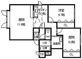 グラティア 201 ｜ 北海道士別市西三条9丁目（賃貸アパート2LDK・2階・68.24㎡） その2