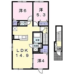 グランドキャニオン 2階3LDKの間取り