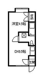 ハイツノースビラ 1DKの間取図画像