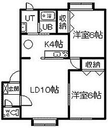 バイオレットA 2LDKの間取図画像