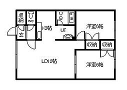 メープル 2LDKの間取図画像